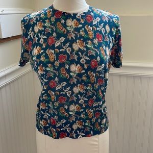 Lauren Ralph Lauren Floral Knit Linen Top